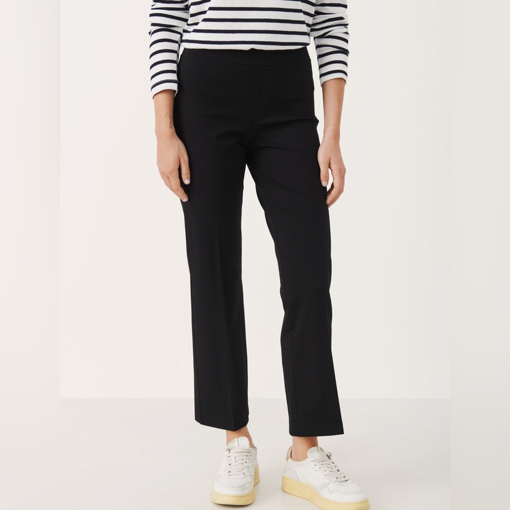 Part two black wide leg stretch trouser